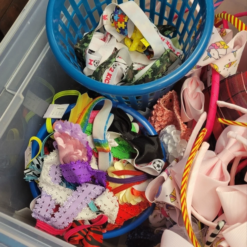 Mystery Bag Colorful Kids Headbands Barettes Hair Ties 12+ Per Bag